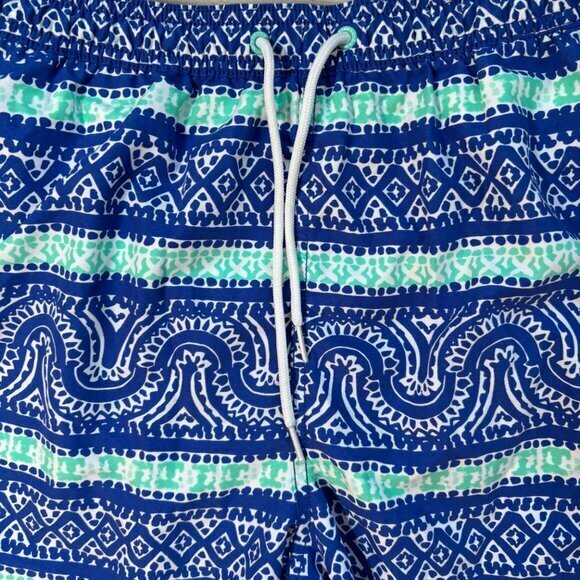 Vineyard Vines Swimsuit Mens Draw String Tiki Print Side & Key Pockets Size M - Picture 3 of 7